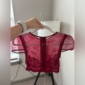 VS Lace Top and tango panties set, S